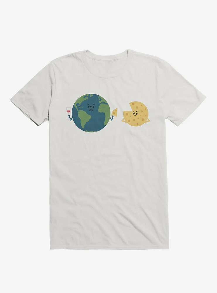 Earth Mmmoon Cheese White T-Shirt