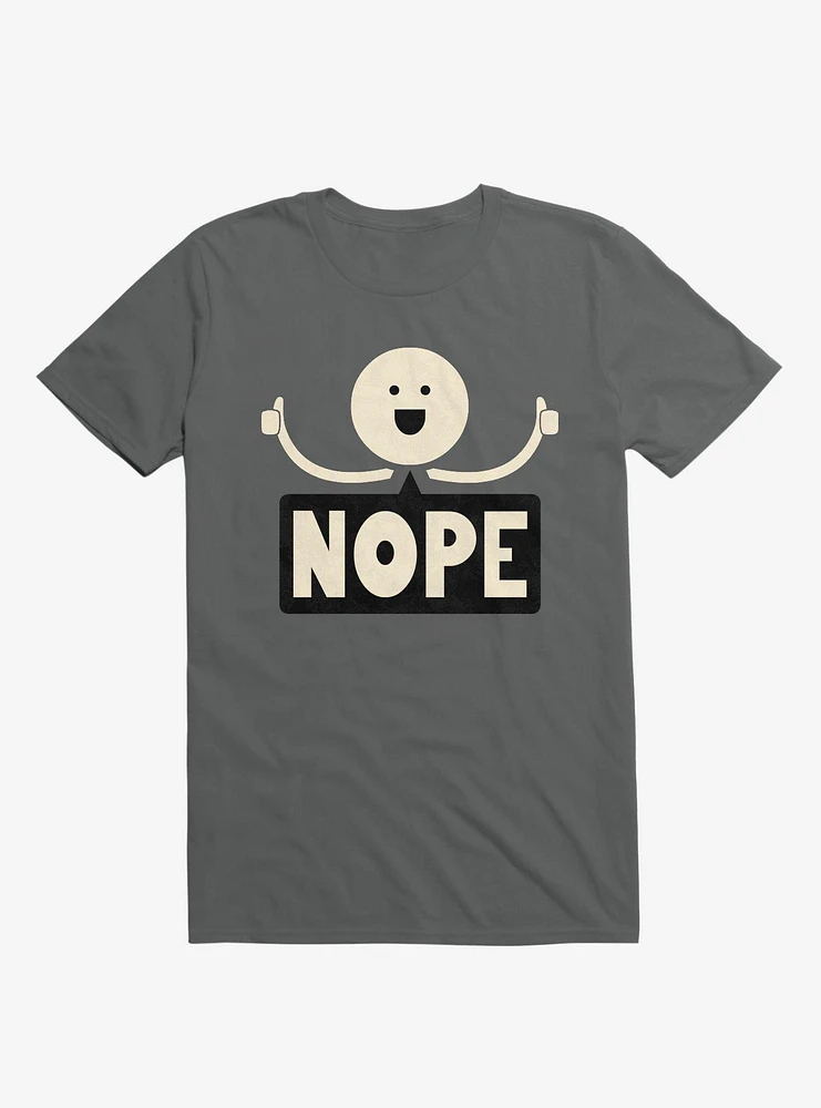 Thumbs Up Face Nope Sign Charcoal Grey T-Shirt