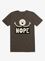 Thumbs Up Face Nope Sign Brown T-Shirt
