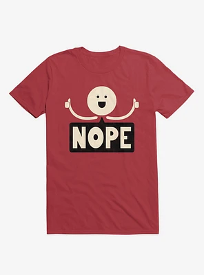 Thumbs Up Face Nope Sign Red T-Shirt