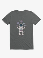 Astronaut Space Juggler Charcoal Grey T-Shirt