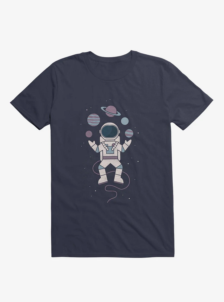 Astronaut Space Juggler Navy Blue T-Shirt