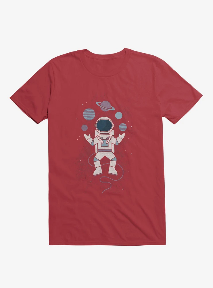 Astronaut Space Juggler Red T-Shirt