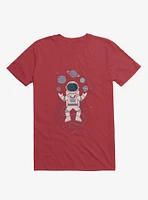 Astronaut Space Juggler Red T-Shirt