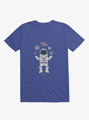 Astronaut Space Juggler Royal Blue T-Shirt