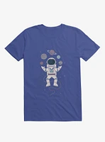 Astronaut Space Juggler Royal Blue T-Shirt