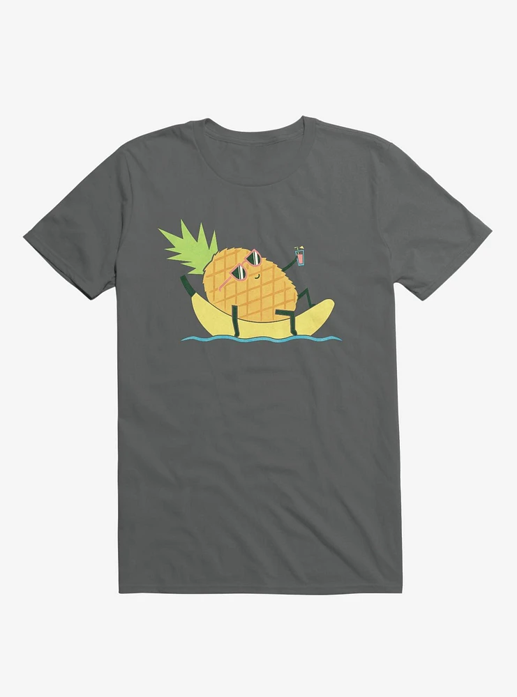 Summer Pineapple Chilling Charcoal Grey T-Shirt
