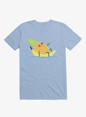 Summer Pineapple Chilling Light Blue T-Shirt