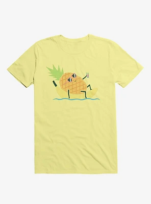 Summer Pineapple Chilling Corn Silk Yellow T-Shirt