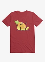Summer Pineapple Chilling Red T-Shirt