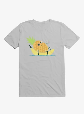 Summer Pineapple Chilling Ice Grey T-Shirt