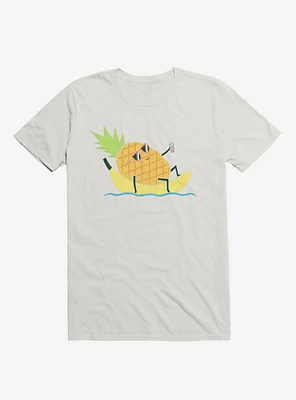 Summer Pineapple Chilling White T-Shirt