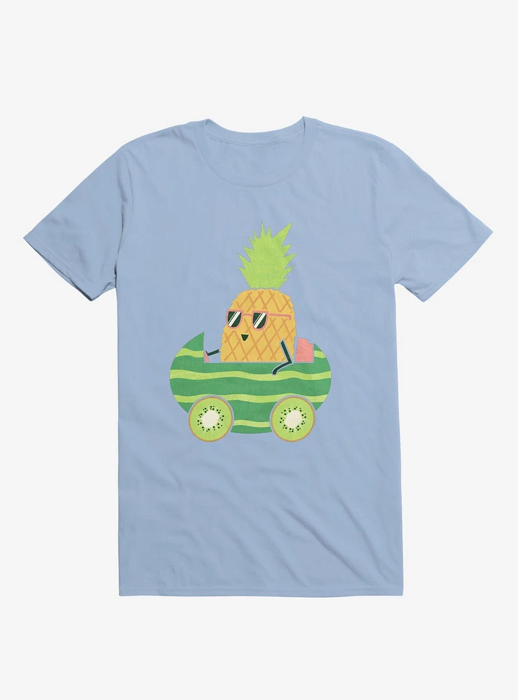 Summer Pineapple Driving Light Blue T-Shirt