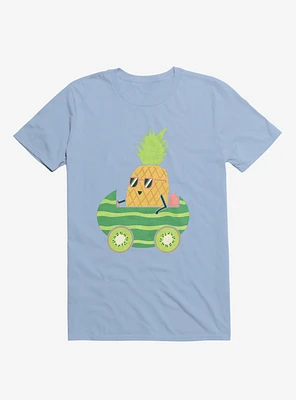 Summer Pineapple Driving Light Blue T-Shirt