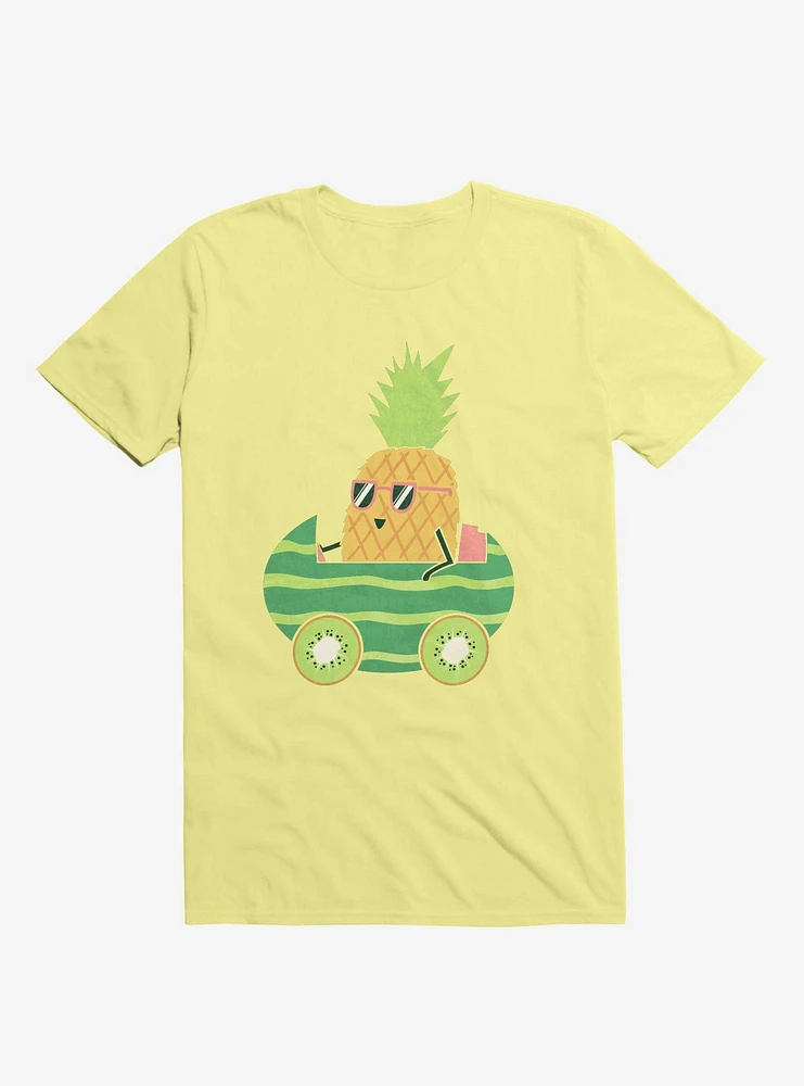 Summer Pineapple Driving Corn Silk Yellow T-Shirt