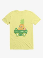 Summer Pineapple Driving Corn Silk Yellow T-Shirt