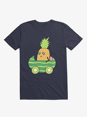 Summer Pineapple Driving Navy Blue T-Shirt