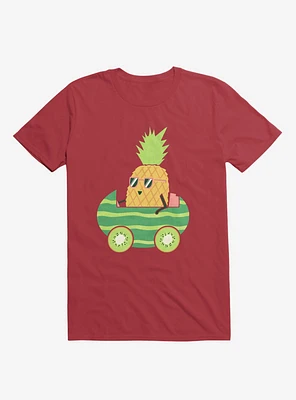 Summer Pineapple Driving Red T-Shirt