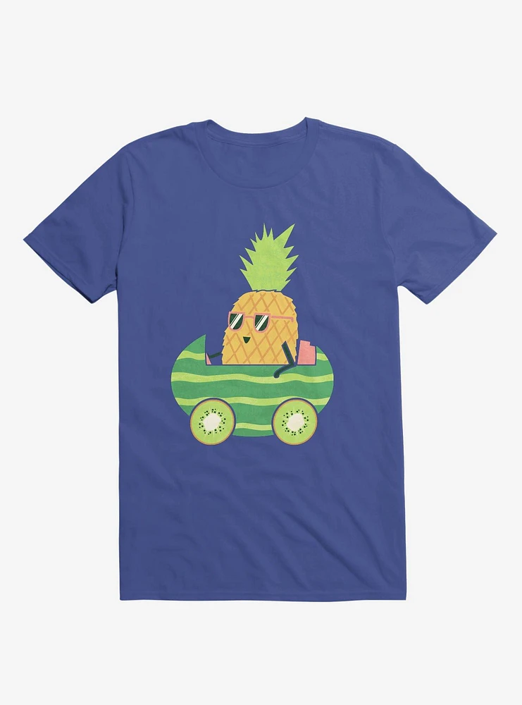 Summer Pineapple Driving Royal Blue T-Shirt