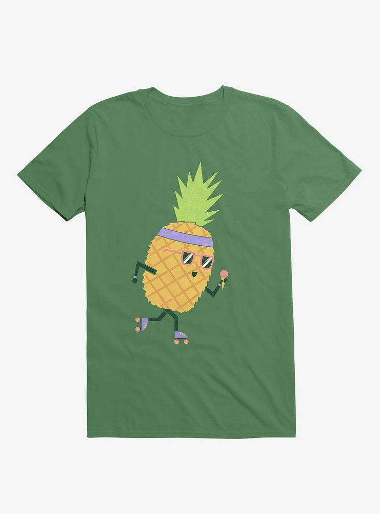 Summer Pineapple Roller Skating Irish Green T-Shirt