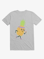 Summer Pineapple Roller Skating Ice Grey T-Shirt