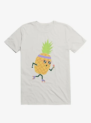 Summer Pineapple Roller Skating White T-Shirt