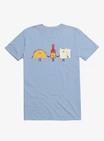 Taco, Hot Sauce, Toilet Paper Friends Light Blue T-Shirt