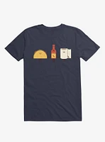 Taco, Hot Sauce, Toilet Paper Friends Navy Blue T-Shirt