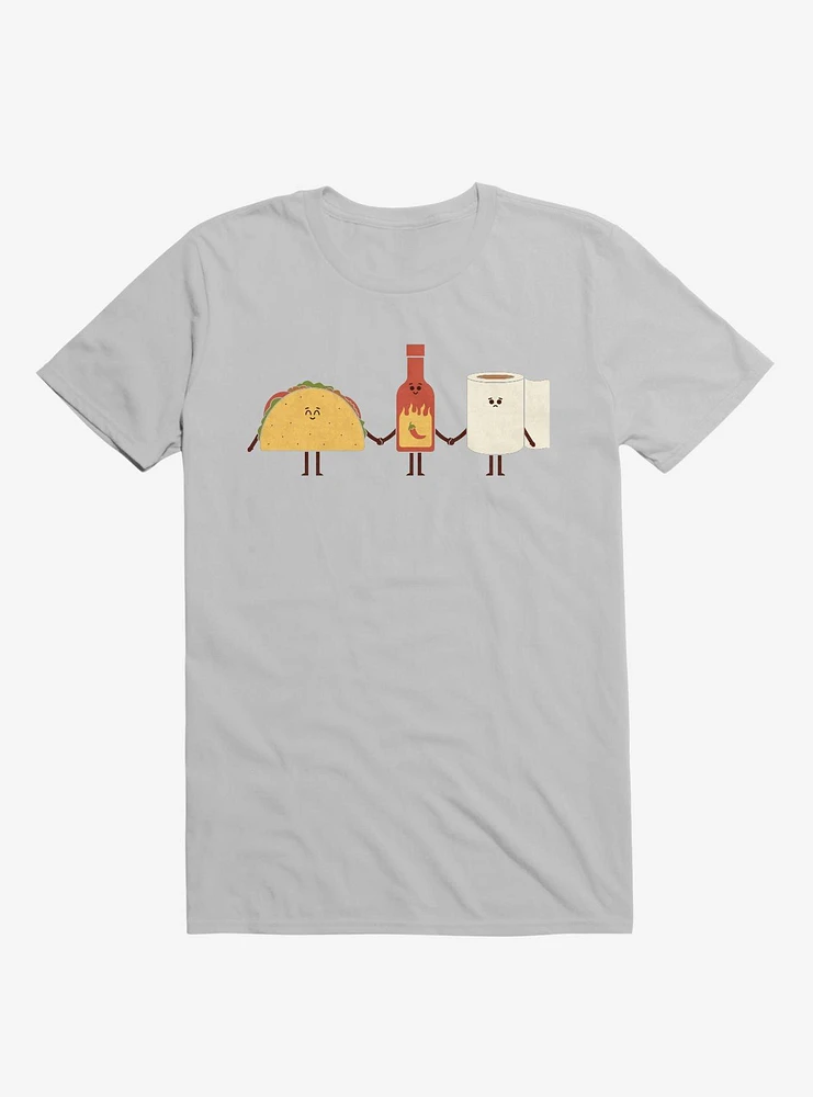 Taco, Hot Sauce, Toilet Paper Friends Ice Grey T-Shirt