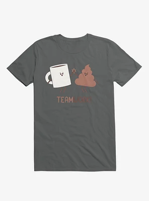 Teamwork Coffee And Poop Charcoal Grey T-Shirt