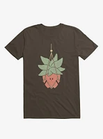 Hang There House Plant Brown T-Shirt