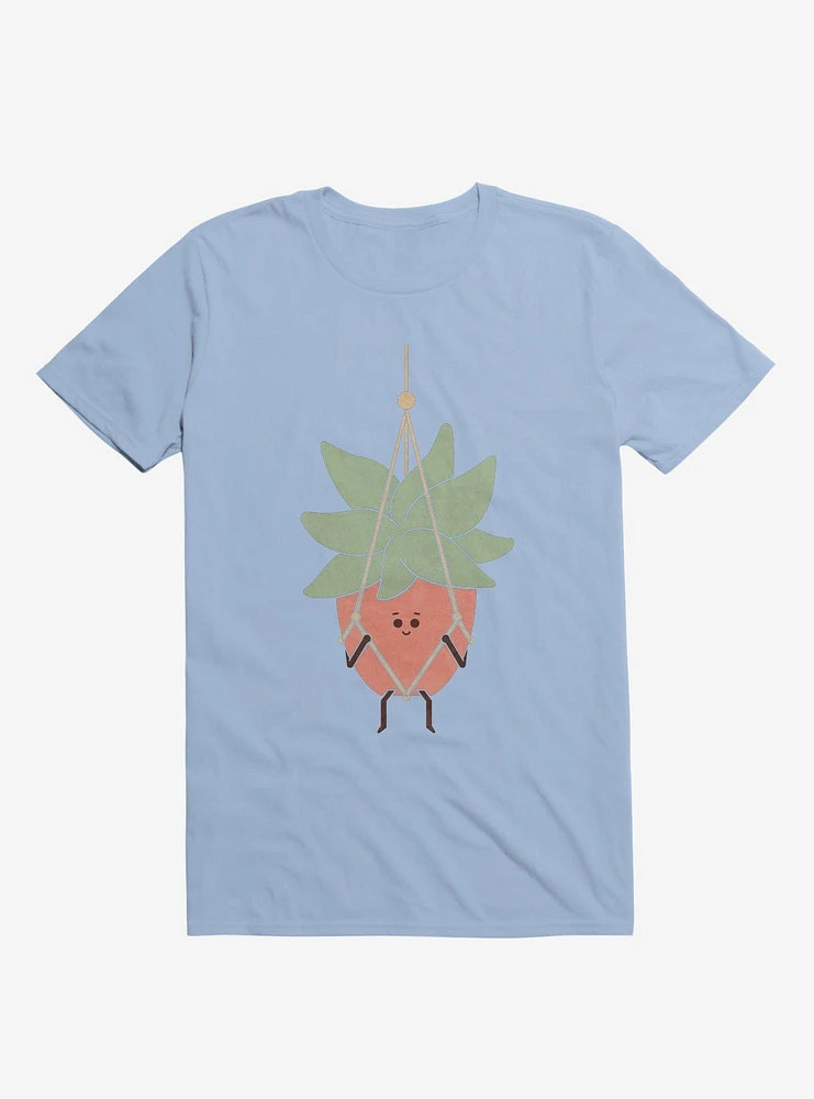 Hang There House Plant Light Blue T-Shirt