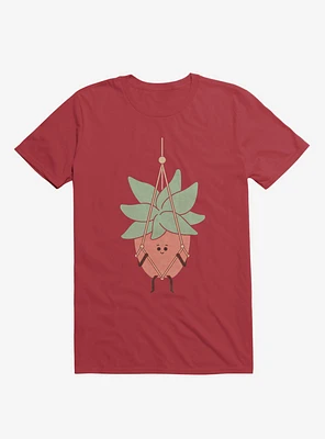 Hang There House Plant Red T-Shirt