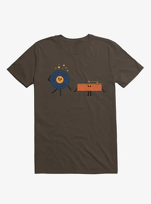 Dizzy Record With Player Brown T-Shirt