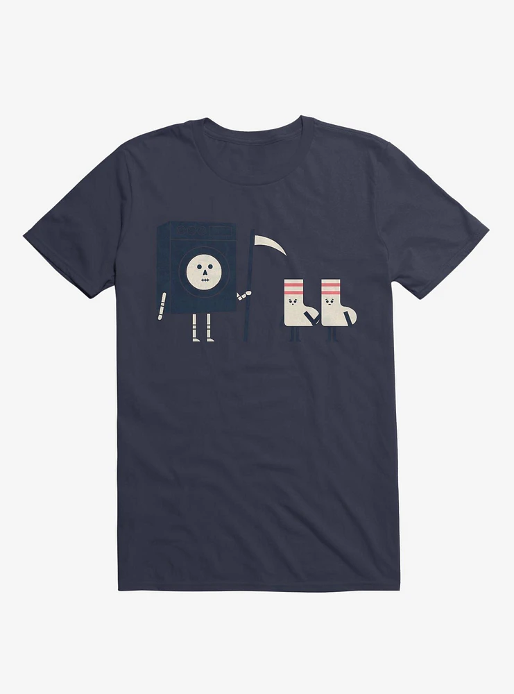 Grim Washer Vs. Socks Navy Blue T-Shirt