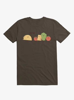 Taco Hop In! Fixings Brown T-Shirt