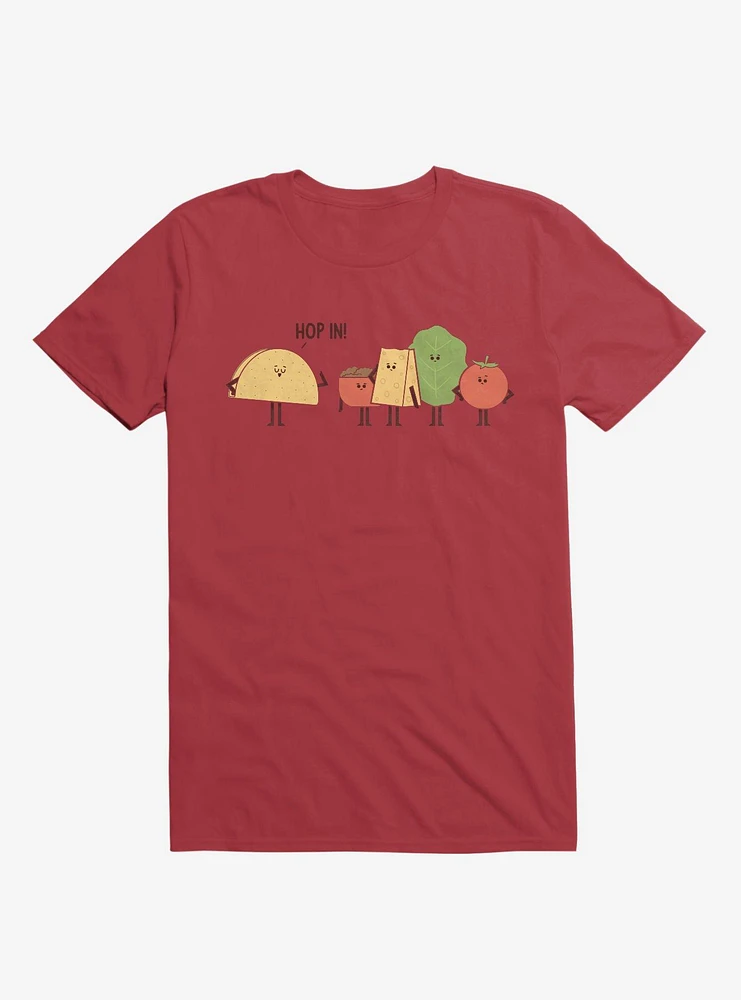 Taco Hop In! Fixings Red T-Shirt