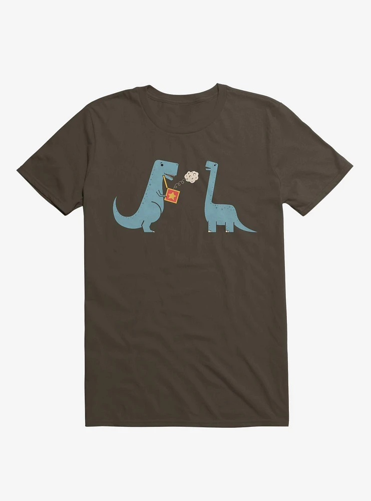Meteor Jack The Box Dinosaurs Brown T-Shirt