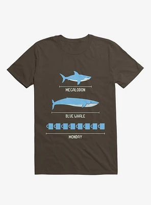 The Longest Things Megalodon, Blue Whale, Monday Brown T-Shirt
