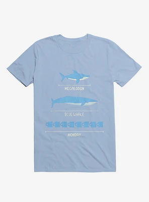 The Longest Things Megalodon, Blue Whale, Monday Light T-Shirt
