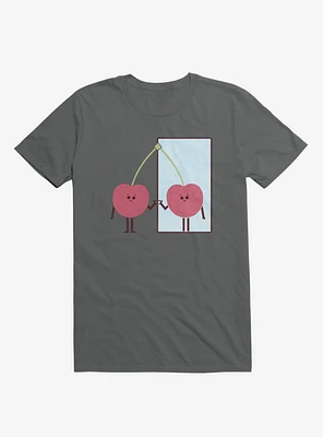 Love Yourself Cherry Looking Mirror Charcoal Grey  T-Shirt