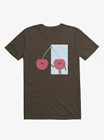 Love Yourself Cherry Looking Mirror Brown T-Shirt