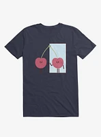 Love Yourself Cherry Looking Mirror Navy Blue T-Shirt
