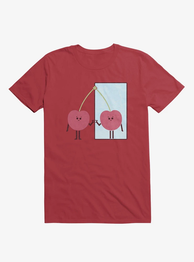Love Yourself Cherry Looking Mirror Red T-Shirt