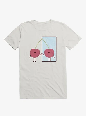 Love Yourself Cherry Looking Mirror White T-Shirt