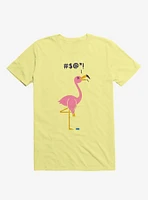Ouch! Flamingo Corn Silk Yellow T-Shirt