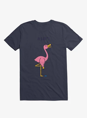 Ouch! Flamingo Navy Blue T-Shirt