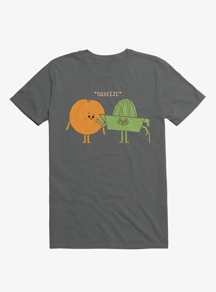 Squeeze Juicer Squeezing Orange Charcoal Grey T-Shirt
