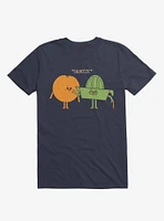 Squeeze Juicer Squeezing Orange Navy Blue T-Shirt