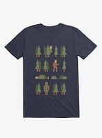 Bigfoot Forest Navy Blue T-Shirt